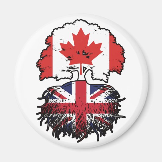 British Canadian Canada Tree Roots Flag Magnet (Vorne)