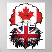 British Canadian Canada Tree Roots Flag Poster (Vorne)