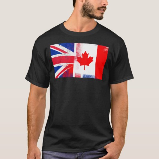 British Canadian Half Canada Half UK Flag Essentia T-Shirt (Vorderseite)