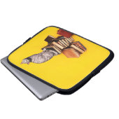 British Cat on a stack of books Laptop Sleeve (Vorne Knopf)