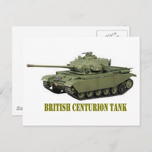 BRITISH CENTURION TANK POSTKARTE (Vorne/Hinten)