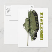 BRITISH CENTURION TANK POSTKARTE (Vorne/Hinten)