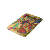 British Christmas Dinner Cats Badematte (Schrägansicht)