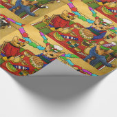 British Christmas Dinner Cats Geschenkpapier (Ecke)