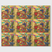 British Christmas Dinner Cats Geschenkpapier (Flach)