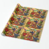 British Christmas Dinner Cats Geschenkpapier (Ungerollt)