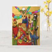 British Christmas Dinner Cats Karte (Gelbe Blume)