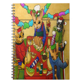 British Christmas Dinner Cats Notizblock