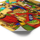 British Christmas Dinner Cats Poster (Ecke)