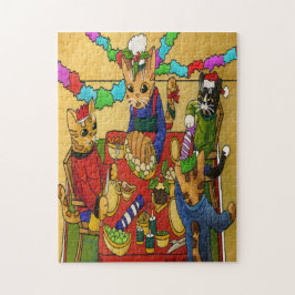 British Christmas Dinner Cats Puzzle