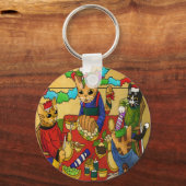 British Christmas Dinner Cats Schlüsselanhänger (Vorderseite)