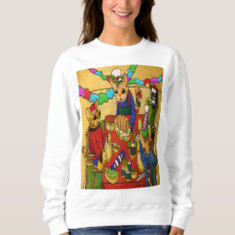 British Christmas Dinner Cats Sweatshirt