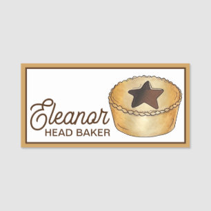 British Christmas Mini Pie Bakery Bake Shop Baker Namensschild