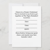British Christmas Party Reindeer Bartender Einladung (Rückseite)