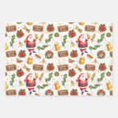 British Christmas Wrapping Paper Santa Claus Geschenkpapier Set (Vorderseite)