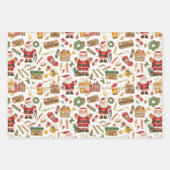 British Christmas Wrapping Paper Santa Claus Geschenkpapier Set (Vorderseite 3)