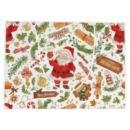 British Christmas Wrapping Paper Santa Claus Große Geschenktüte
