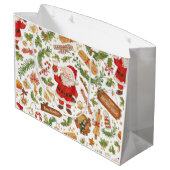 British Christmas Wrapping Paper Santa Claus Große Geschenktüte (Rückseite Schrägansicht)