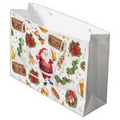 British Christmas Wrapping Paper Santa Claus Große Geschenktüte (Vorderseite Schrägansicht)