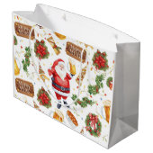 British Christmas Wrapping Paper Santa Claus Große Geschenktüte (Rückseite Schrägansicht)