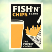 British Classic Fish and Chips Fensteraufkleber (Blatt 3)