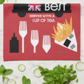 British Classic Fish and Chips Geschirrtuch (Gefaltet)
