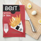 British Classic Fish and Chips Geschirrtuch (Viertel Falte)