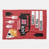 British Classic Fish and Chips Geschirrtuch (Horizontal)