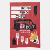 British Classic Fish and Chips Geschirrtuch (Vertikal)