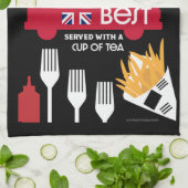 British Classic Fish and Chips Geschirrtuch (Gefaltet)