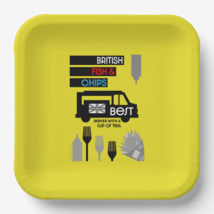 British Classic Fish and Chips Pappteller