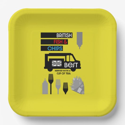 British Classic Fish and Chips Pappteller (Vorderseite)