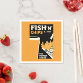 British Classic Fish and Chips Serviette (Beispiel)