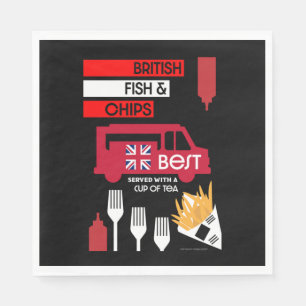 British Classic Fish and Chips Serviette