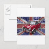 British Classic Mini-Auto Postkarte (Vorne/Hinten)