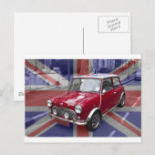 British Classic Mini-Auto Postkarte (Vorne/Hinten)