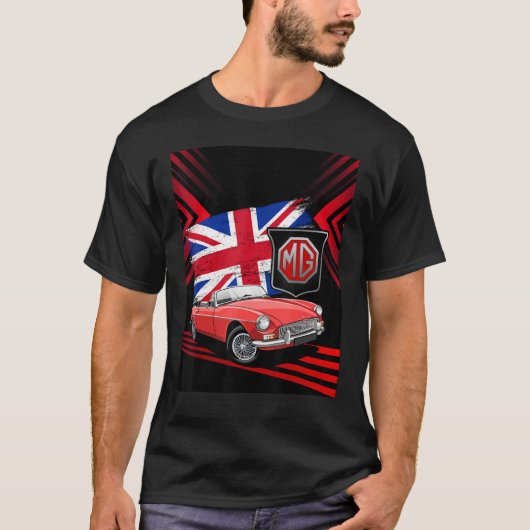 British Classic Sports Car - MG MGB Cabrio T-Shirt (Vorderseite)