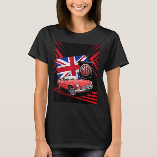 British Classic Sports Car - MG MGB Cabrio T-Shirt (Vorderseite)