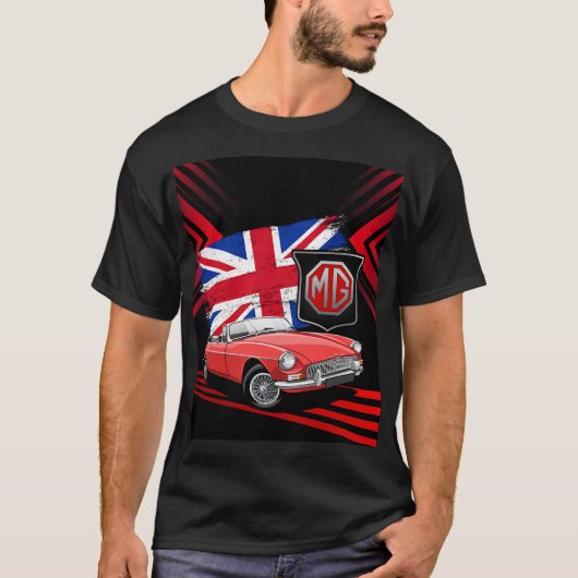 British Classic Sports Car - MG MGB Cabrio T- T-Shirt (Vorderseite)