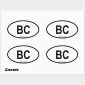 British Columbia "BC" Ovaler Aufkleber (Blatt)