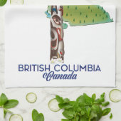 British Columbia Canada kartografiert Poster. Geschirrtuch (Gefaltet)