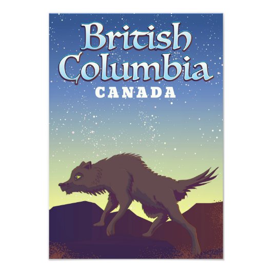 British Columbia Canada Wild Wolf Poster (Vorne)