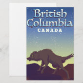 British Columbia Canada Wild Wolf Poster Briefpapier (Vorne/Hinten)