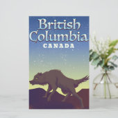 British Columbia Canada Wild Wolf Poster Briefpapier (Stehend Vorderseite)
