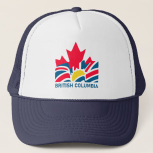 British Columbia Flag Canada Vintag Souvenirs Truckerkappe