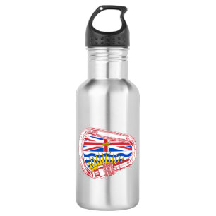British Columbia Flag Klettern Carabiner Edelstahlflasche