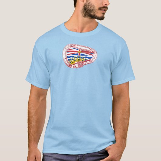 British Columbia Flag Klettern Carabiner T-Shirt (Vorderseite)