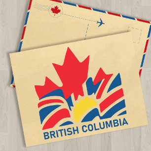 British Columbia-Flagge Kanada Vintage-Souvenirs Postkarte