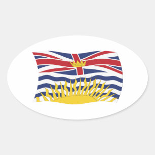 British Columbia Flaggenaufkleber Ovaler Aufkleber