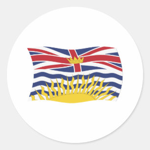 British Columbia Flaggenaufkleber Runder Aufkleber